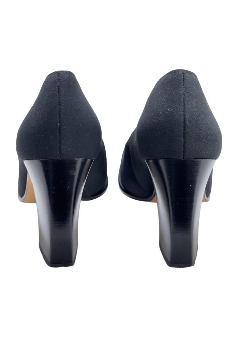 Salvatore Ferragamo Black Suede Block Heel Pumps Womens Size 6AA Classy Made In - Picture 4 of 14